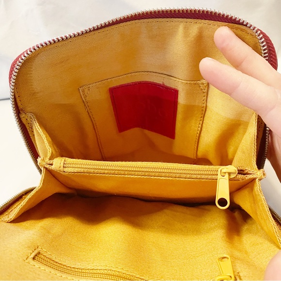 Hobo Camila Metallic Leather Burgundy Crossbody Satchel - Picture 6 of 13